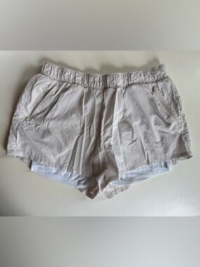 Offline by aerie beige athletic shorts with white inner liner